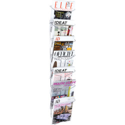 Alba Wire Wall Mounted Brochure Holder A4 7 Tier Chrome