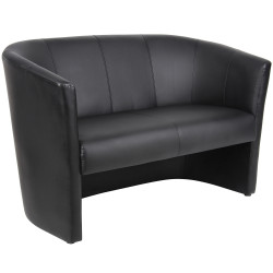 Tub Chair 2 Seater 980W x 490D x 770mmH Black PU Upholstery