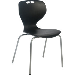 Sylex Alma Chair 4 Leg Chrome Frame Poly Shell Black