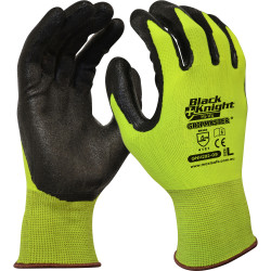 Maxisafe Gripmaster Gloves Black Knight Hi-Vis Yellow Medium