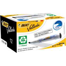 Bic Velleda 1751 Whiteboard Marker Eco Chisel 3.7-5.5mm Black Pack of 12