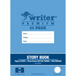 Writer Premium Story Book 330x240mm 64 Page Plain  Dotted Thirds 24mm 100gsm