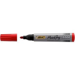 Bic 2000 Marking Permanent Markers Bullet 1.7mm Red Pack of 12