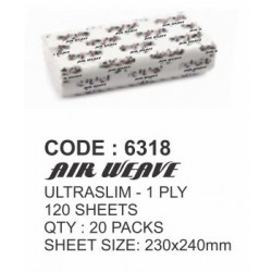 Rosche Airweave UltraSlim H4 Interleaf Towel 230mm x 240mm 120sh   Carton 20