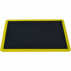 Italplast Anti Fatigue Bubble Mat 90 x 60cm Black Mat Yellow Edging