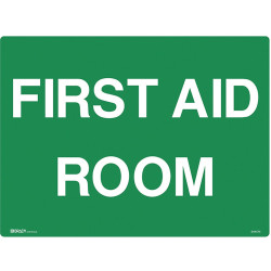 Brady Emergency Sign First Aid Room 600W x 450mmH Metal White/Green