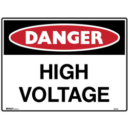 Brady Danger Sign High Voltage 600x450mm Metal