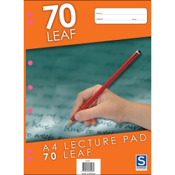 Sovereign A4 Lecture Pad 7mm Ruled 70 Leaf