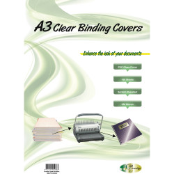 Gold Sovereign Heavy Duty Binding Covers 250 micron A3 Pack of 100 Clear