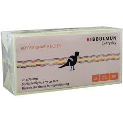 Bibbulmun Sticky Notes 76x76mm Yellow 100 Sheets Pad Pack of 12
