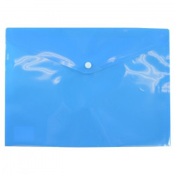 A4 PP Document Wallet ( Doculope ) Tinted Blue with Button