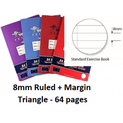 Writer Premium A4 64pg Exercise Book 8mm ruled + margin (Triangle)