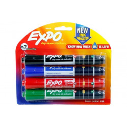Expo Chisel Tip Ink Indicator Whiteboard Markers 4 Pack