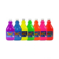 Color Burst Washable Poster Paint Fluoro 2L 7Pk - (Orange,Yellow,Violet,Red,Pink,Green,Blue)