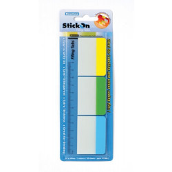 Beautone Stick On Filing Tabs 37x50mm - Yellow, Blue, Green 10's x3