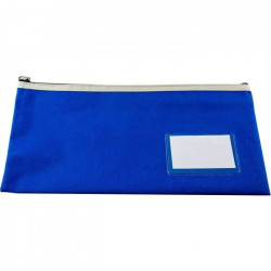 Polyester 1 Zip Pencil Case with Name Card - Blue  35cm X 18cm