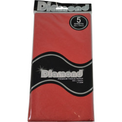 Red Tissue Paper 500X750mm 17gsm 5 Sheets  - Pk12