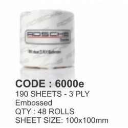 Rosche Executive Range Toilet Roll Embossed 100mmX100mm  3 Ply 48 Rolls of 190 Sheets