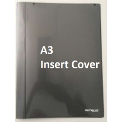 A3 20 Pocket Fixed Display Book with Insert Cover - Black