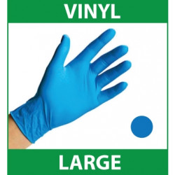 Handcare Blue Low Powdered Vinyl Food 100pk Gloves - Large