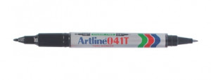 Artline 041T Permanent Dual Nib Marker Black 2-4mm