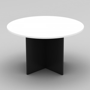 OM Round Meeting Table 900 Diameter x 720mmH White And Charcoal