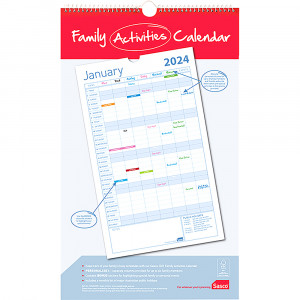 Sasco Family Activity Calendar 250 x 410mm White