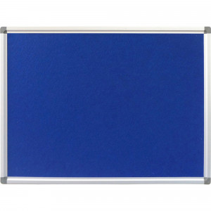 Rapidline Pinboard 1800W x 15D x 1200mmH Blue Felt Aluminium Frame