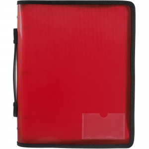 Marbig Zipper Binder A4 3 O-Ring 25mm With Handle Red