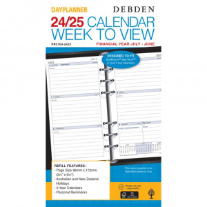 Debden Financial Year Personal Dayplanner Refill Weekly
