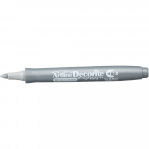 Artline Decorite Metallic Markers Bullet 1.0mm Silver Box Of 12