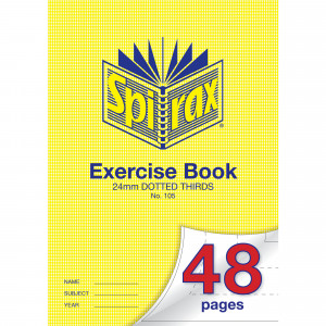 Spirax 105 Exercise Book A4 48 Page 24mm Dotted Thirds