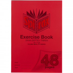 Spirax P105 Exercise Book Poly Cover A4 48 Page 24mm Dotted Thirds