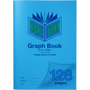 Spirax P135 Graph Book Poly Cover A4 128 Page 5mm Grid