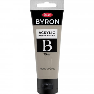 Jasart Byron Acrylic Paint 75ml Neutral Grey