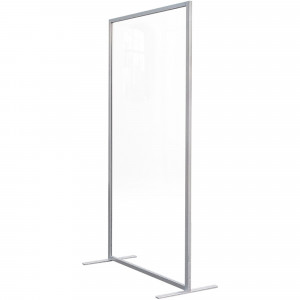 Visionchart Wave Screen Guard Straight Edge Free Standing 800W x 1800mmH Clear