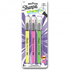 Sharpie Clear View Stick Highlighter Marker See Through Chisel Tip Assorted Pack of 3