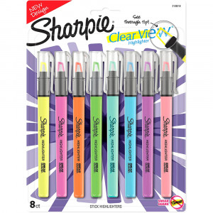 Sharpie Clear View Stick Highlighter Marker See Through Chisel Tip Assorted Pack of 8