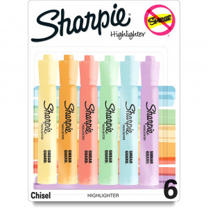 Sharpie Tank Highlighter Marker Chisel Tip Pastel Colours Pack of 6