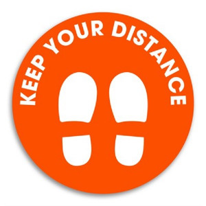 Durus School Outdoor Floor Sign "Keep Your Distance" 250mm Red Circle