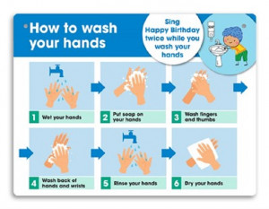 Durus Wall Sign "How To Wash Hands" 225x300mm