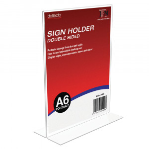 Deflecto Sign Menu Holder Double Sided A6 Portrait