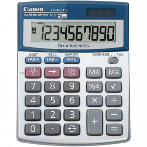 Canon LS-100TS Desktop Calculator 10 Digit Silver And Blue