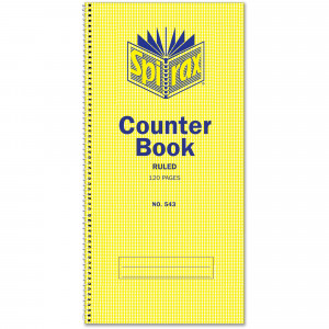 Spirax 543 Counter Book 297 x 135mm 120 Page Side Opening