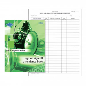 Zions SOSO Attendance Book 270x210mm Sign On Sign Off 264 Page