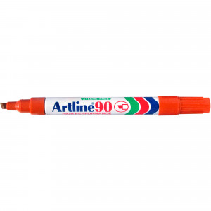 Artline 90 Permanent Markers Chisel 2-5mm Orange Box Of 12