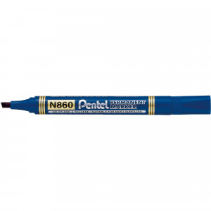 Pentel N860 Permanent Marker Chisel 1.5-4.5mm Blue