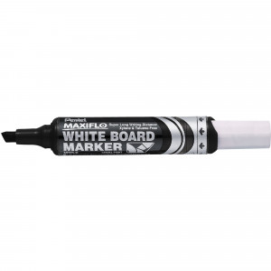 Pentel MWL6 Maxiflo Whiteboard Marker Chisel 3-7.0mm Pump It Black