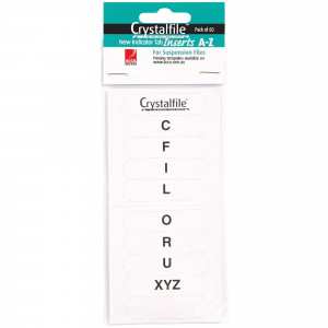 Crystalfile Indicator Tabs Inserts A-Z White Pack Of 60