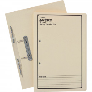 Avery Spring Transfer File Foolscap Buff With Black Print